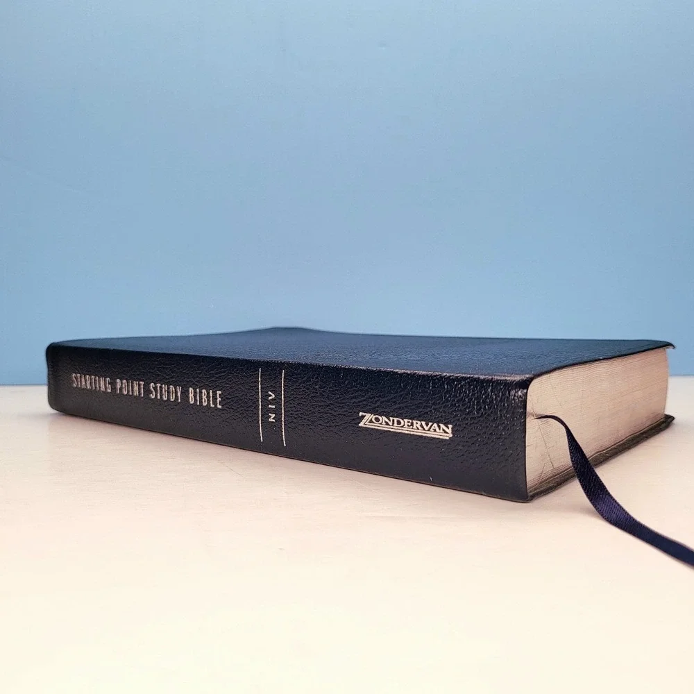 Holy‎ Bible NIV Bonded Leather Navy Blue Zondervan Turning Point Study Bible